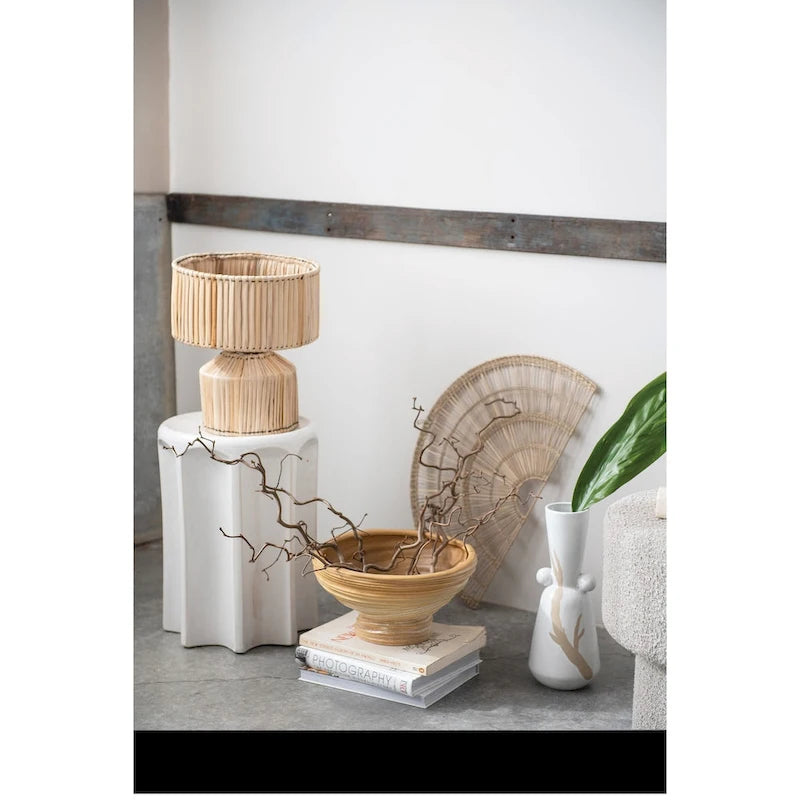Tabouret ou table d'appoint en grès sculpté