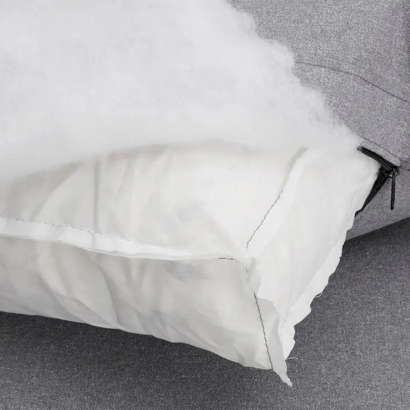 Canapé d'angle 7 places Anka en lin gris avec coussins en plumes par iNSPIRE Q Modern