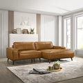 Canapé d'angle Dayton en cuir véritable de style moderne du milieu du siècle