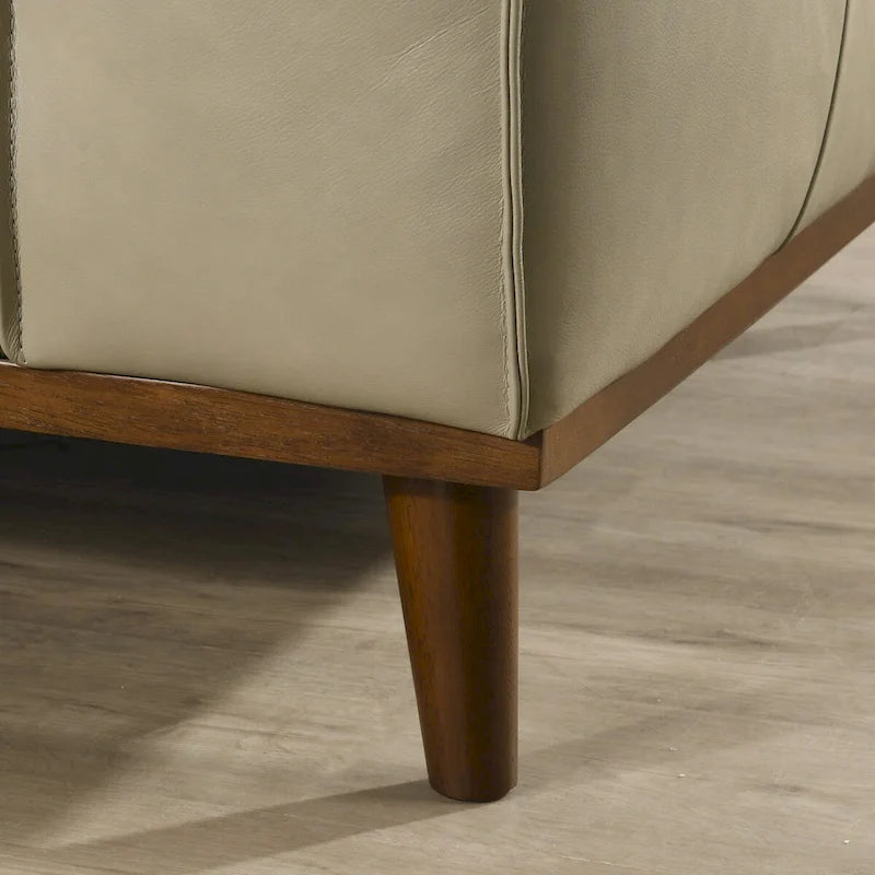 Canapé d'angle Dayton en cuir véritable de style moderne du milieu du siècle