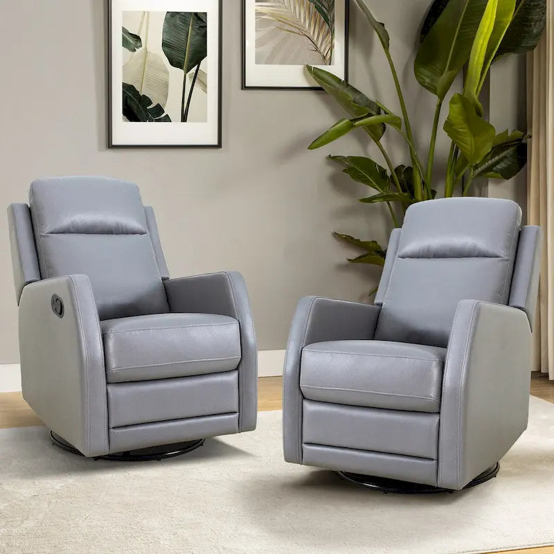 Fauteuil inclinable pivotant Esteban avec dossier capitonné (ensemble de 2) par HULALA HOME