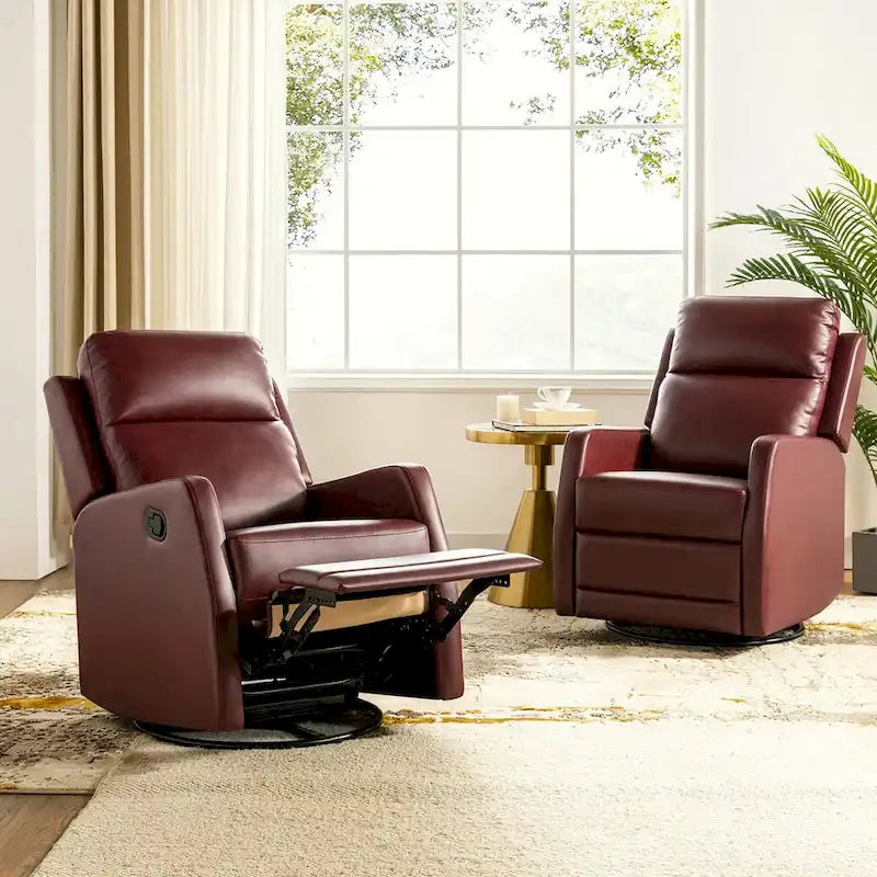 Fauteuil inclinable pivotant Esteban avec dossier capitonné (ensemble de 2) par HULALA HOME