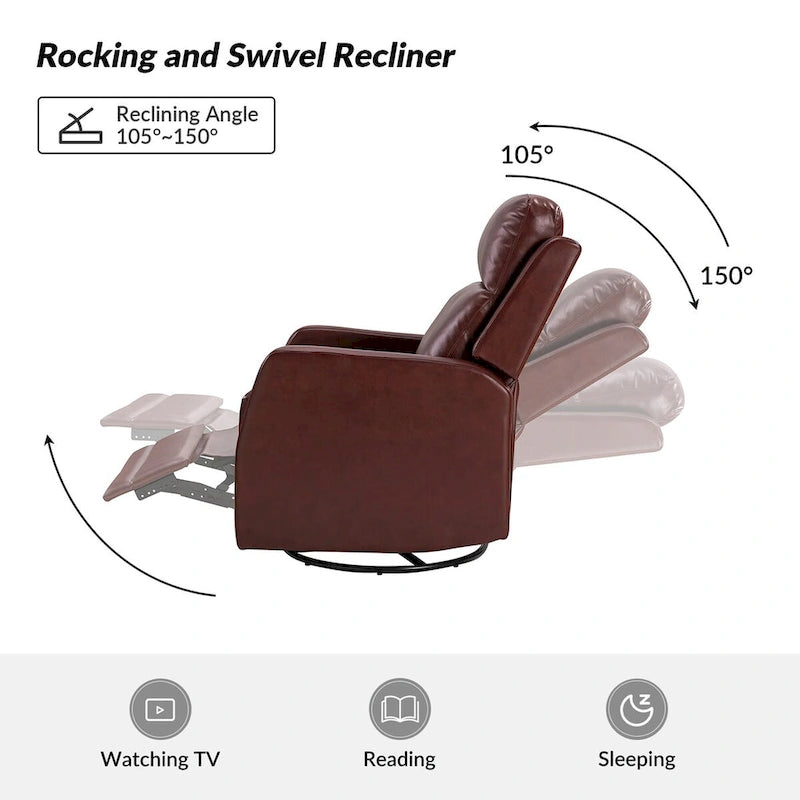 Fauteuil inclinable pivotant Esteban avec dossier capitonné (ensemble de 2) par HULALA HOME