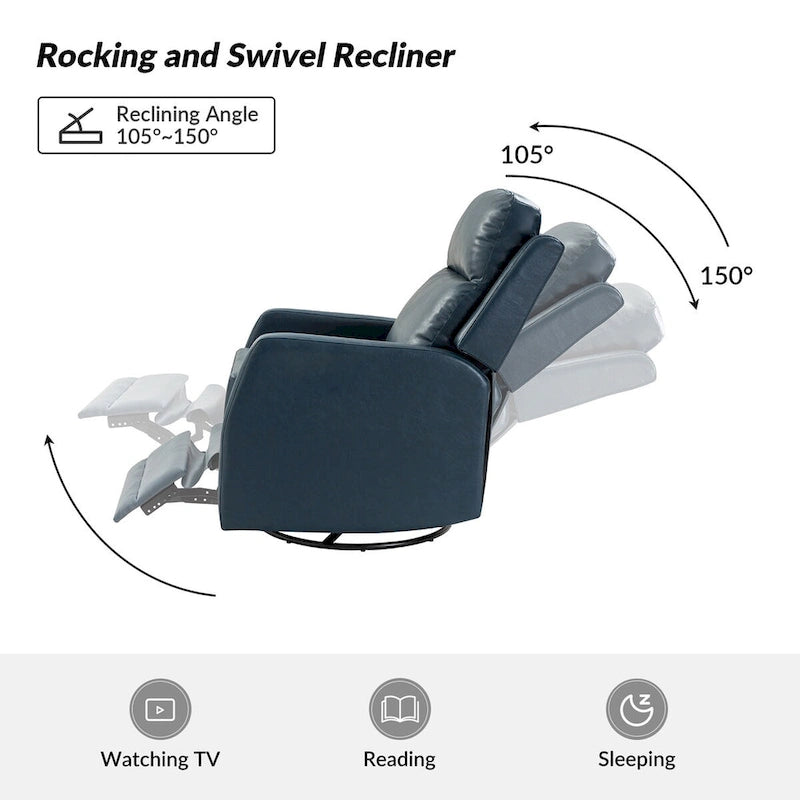 Fauteuil inclinable pivotant Esteban avec dossier capitonné (ensemble de 2) par HULALA HOME