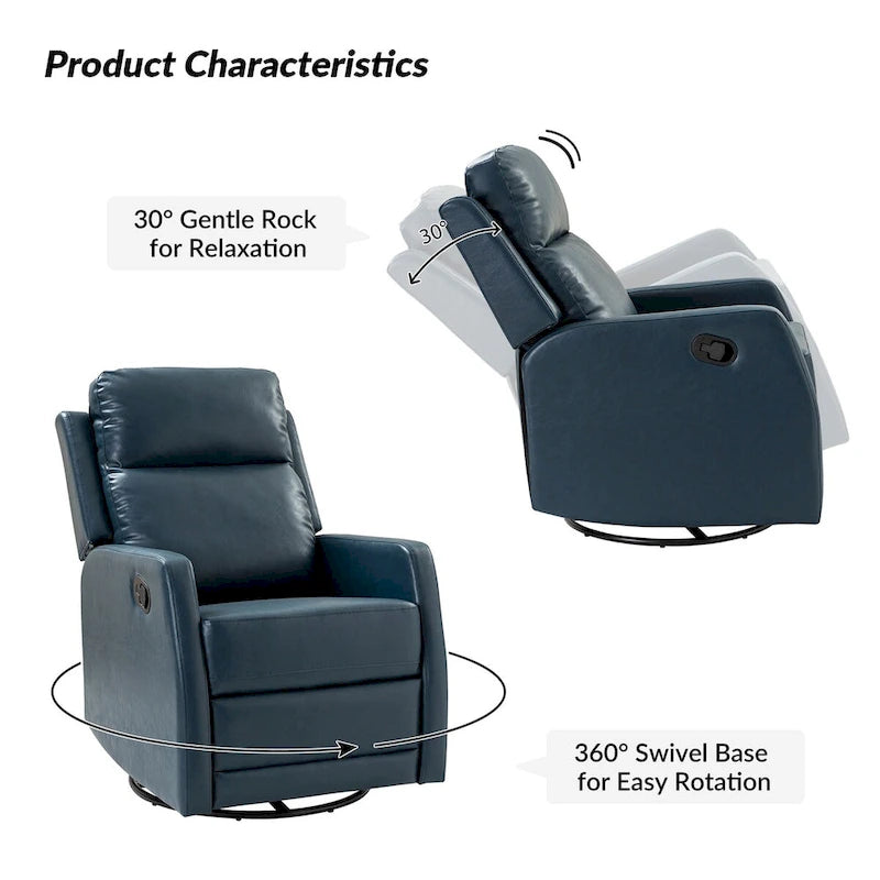 Fauteuil inclinable pivotant Esteban avec dossier capitonné (ensemble de 2) par HULALA HOME