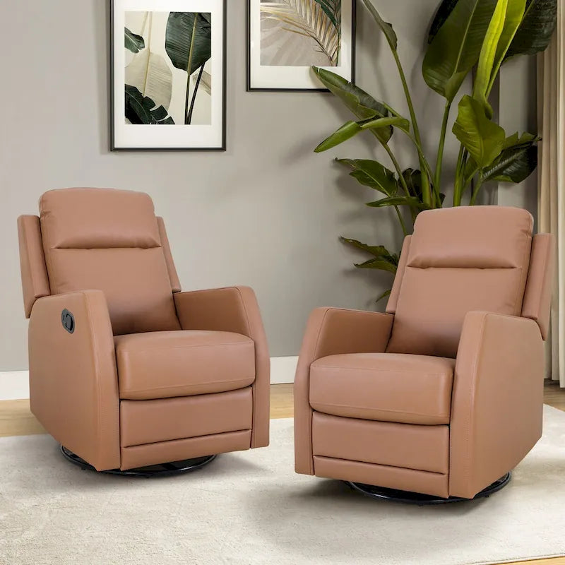 Fauteuil inclinable pivotant Esteban avec dossier capitonné (ensemble de 2) par HULALA HOME