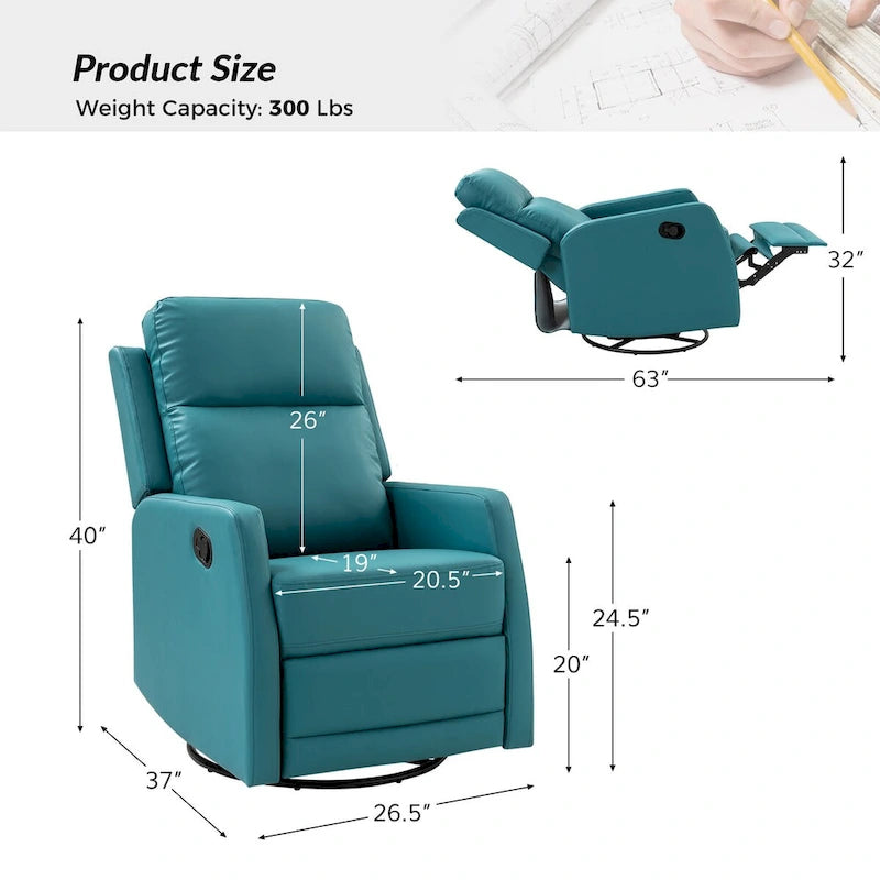 Fauteuil inclinable pivotant Esteban avec dossier capitonné (ensemble de 2) par HULALA HOME