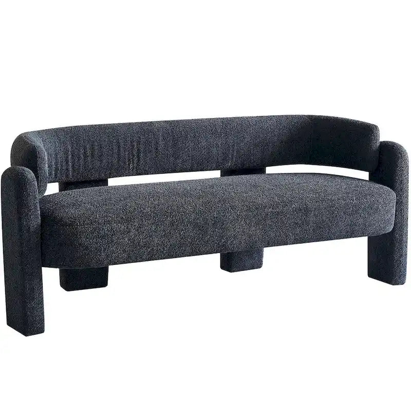Canapé moderne en tissu bouclé beige de 75,59 po de large pour salon