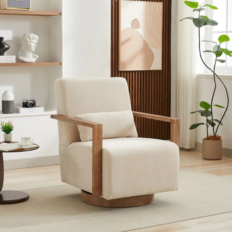 Fauteuil d'appoint pivotant moderne en tissu