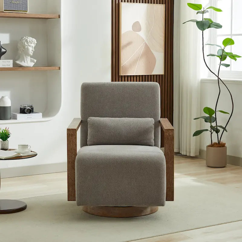 Fauteuil d'appoint pivotant moderne en tissu