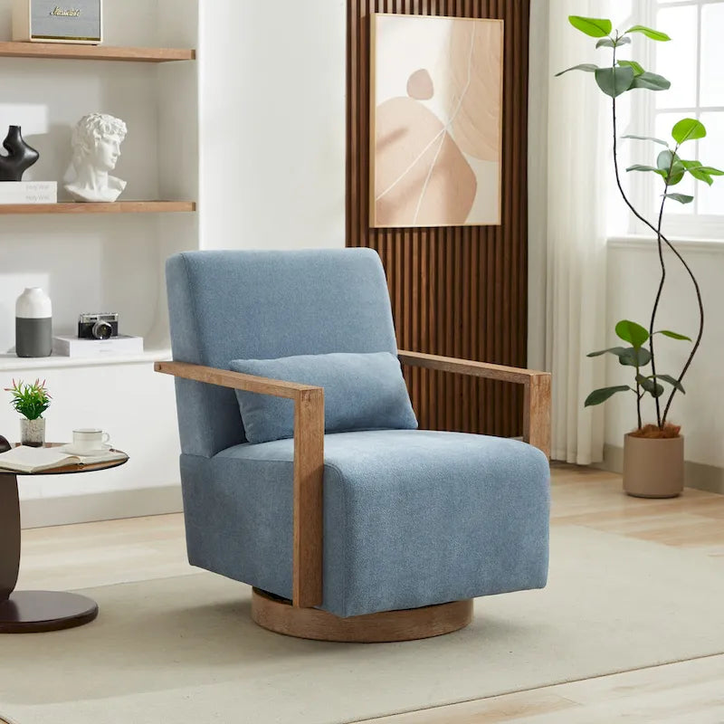 Fauteuil d'appoint pivotant moderne en tissu
