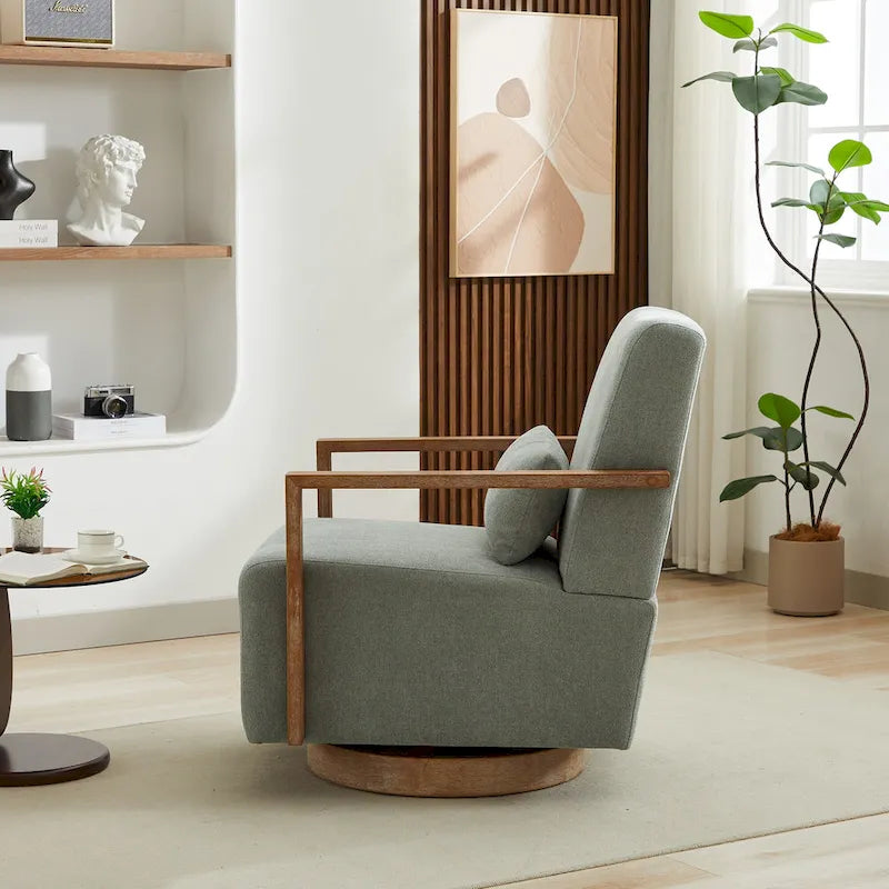 Fauteuil d'appoint pivotant moderne en tissu