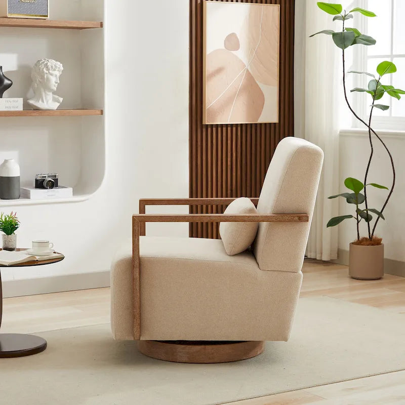Fauteuil d'appoint pivotant moderne en tissu