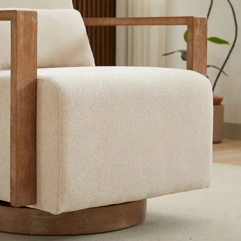 Fauteuil d'appoint pivotant moderne en tissu