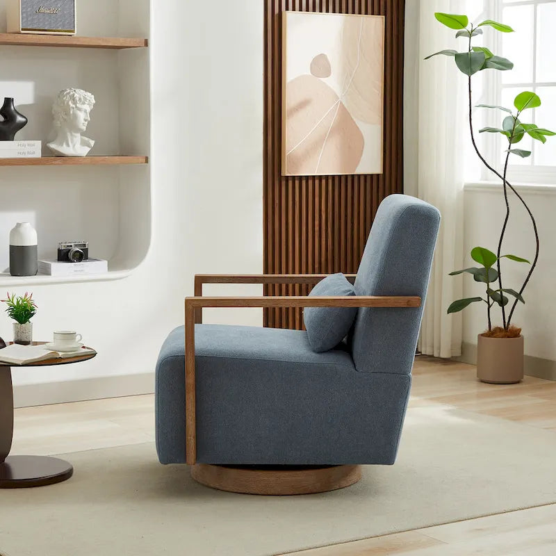 Fauteuil d'appoint pivotant moderne en tissu