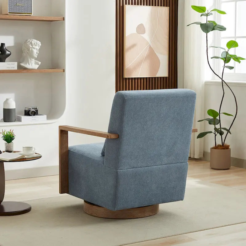 Fauteuil d'appoint pivotant moderne en tissu