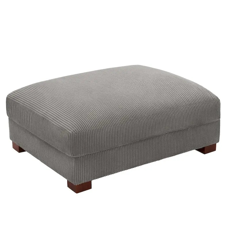 Pouf rectangulaire en velours côtelé pour salon
