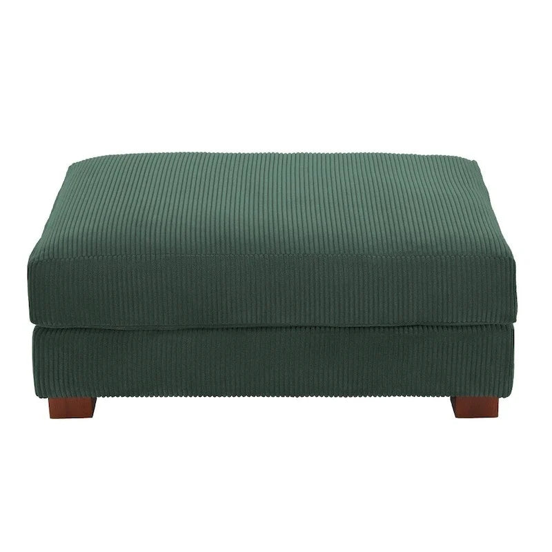 Pouf rectangulaire en velours côtelé pour salon