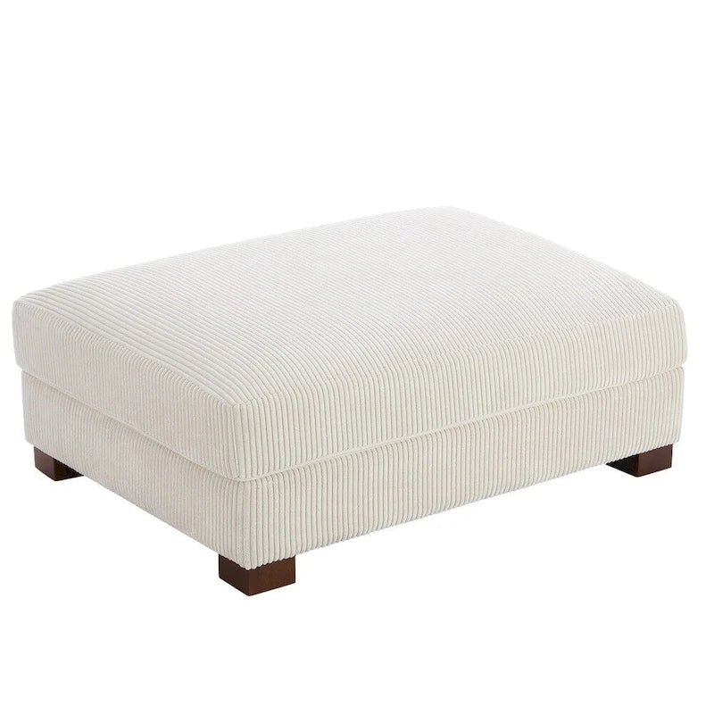 Pouf rectangulaire en velours côtelé pour salon