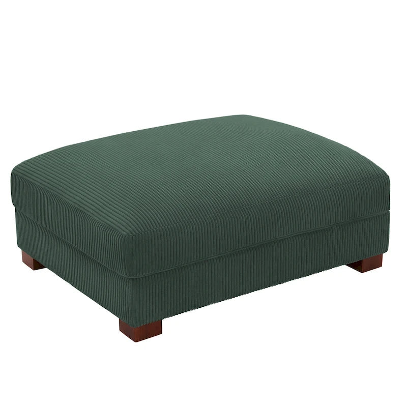Pouf rectangulaire en velours côtelé pour salon