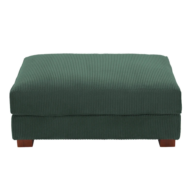 Pouf rectangulaire en velours côtelé pour salon