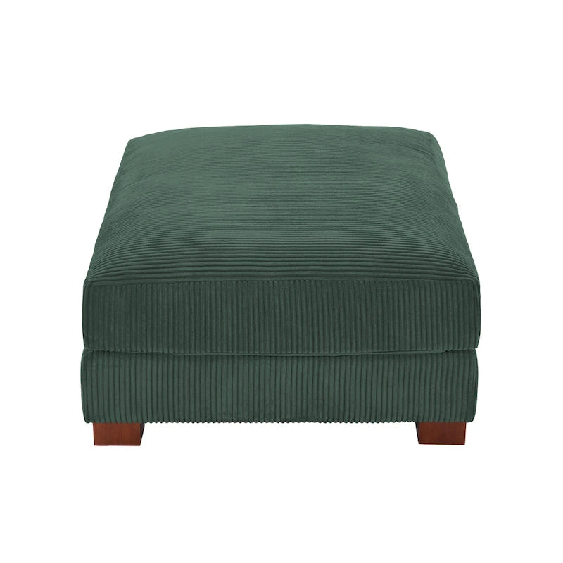 Pouf rectangulaire en velours côtelé pour salon