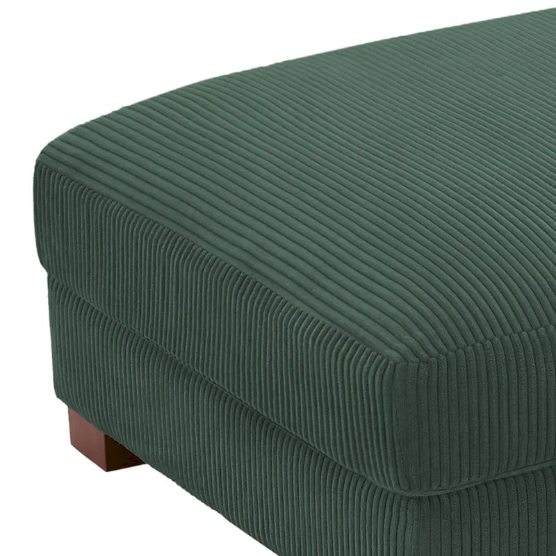 Pouf rectangulaire en velours côtelé pour salon