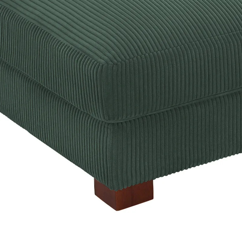 Pouf rectangulaire en velours côtelé pour salon
