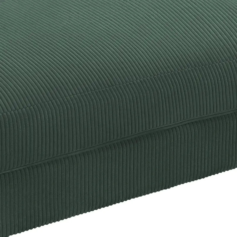 Pouf rectangulaire en velours côtelé pour salon