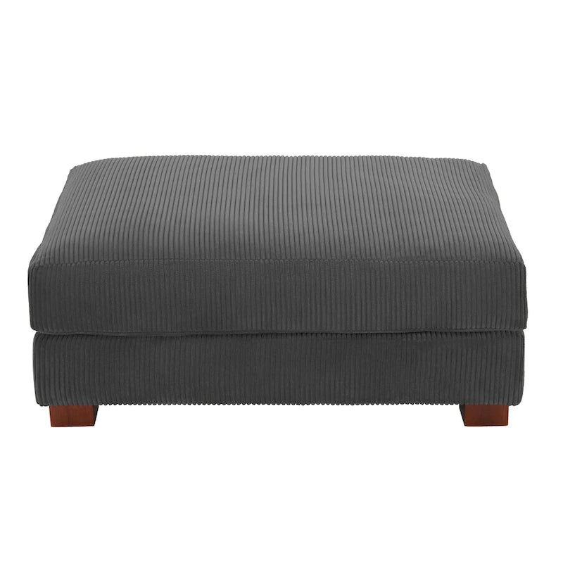 Pouf rectangulaire en velours côtelé pour salon