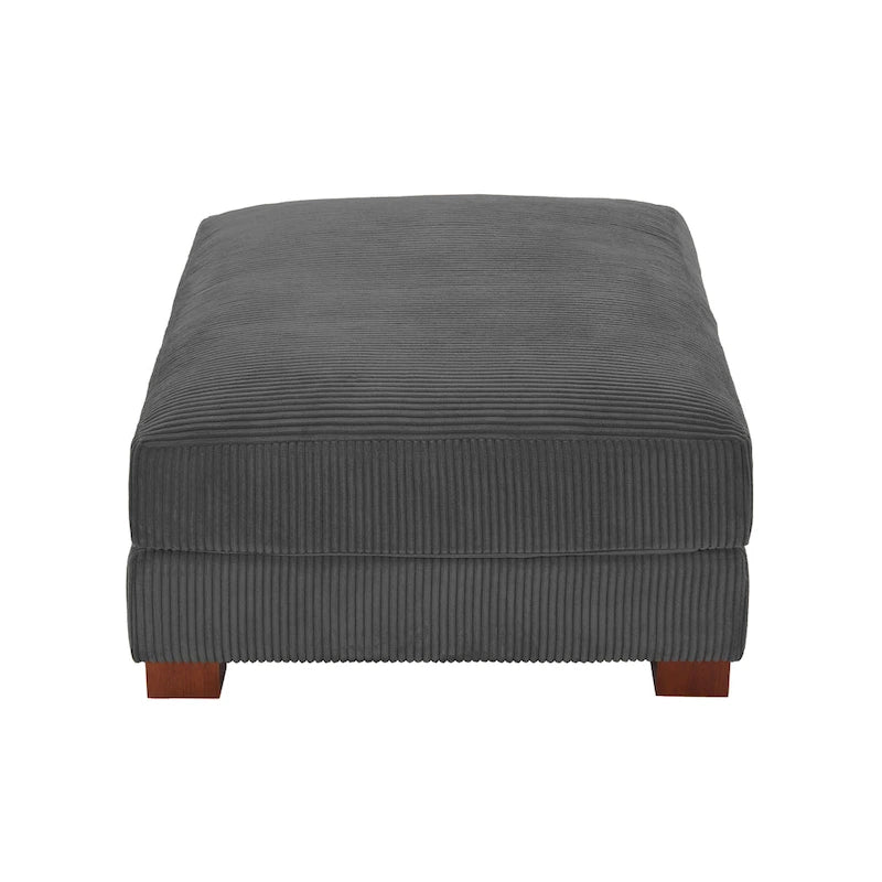 Pouf rectangulaire en velours côtelé pour salon