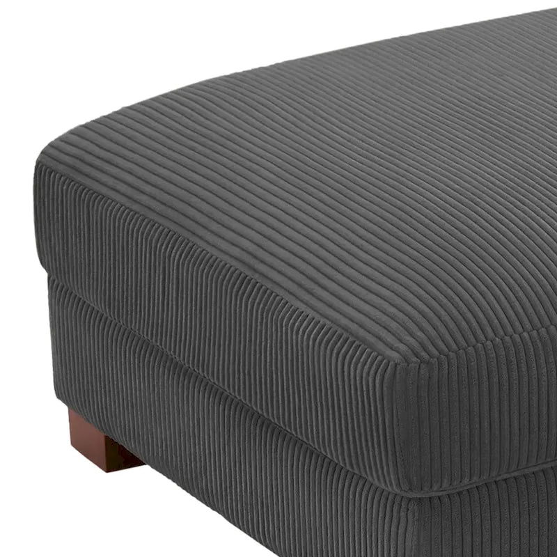 Pouf rectangulaire en velours côtelé pour salon