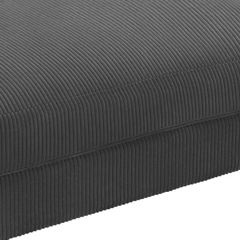 Pouf rectangulaire en velours côtelé pour salon