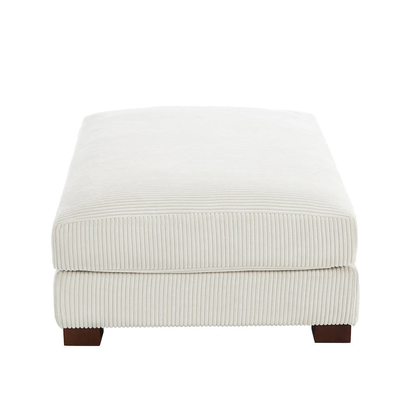 Pouf rectangulaire en velours côtelé pour salon