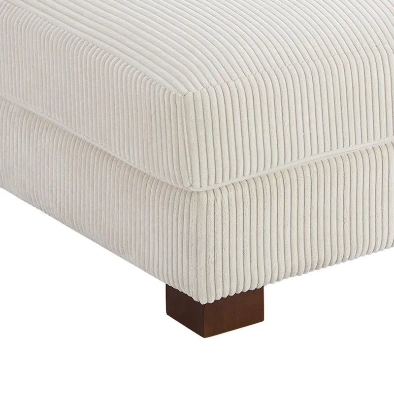 Pouf rectangulaire en velours côtelé pour salon
