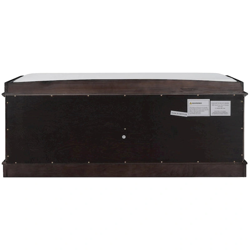 Banc de rangement avec 4 portes et étagères réglables, banc à chaussures avec coussin amovible