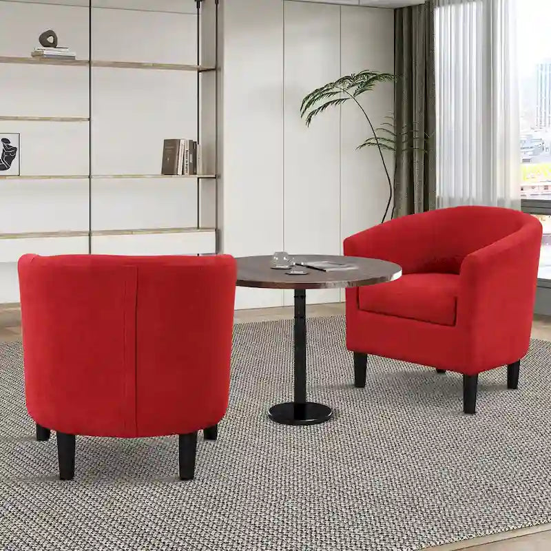 Fauteuil crapaud classique avec revêtement en tissu doux en polyester, repose-pieds inclus