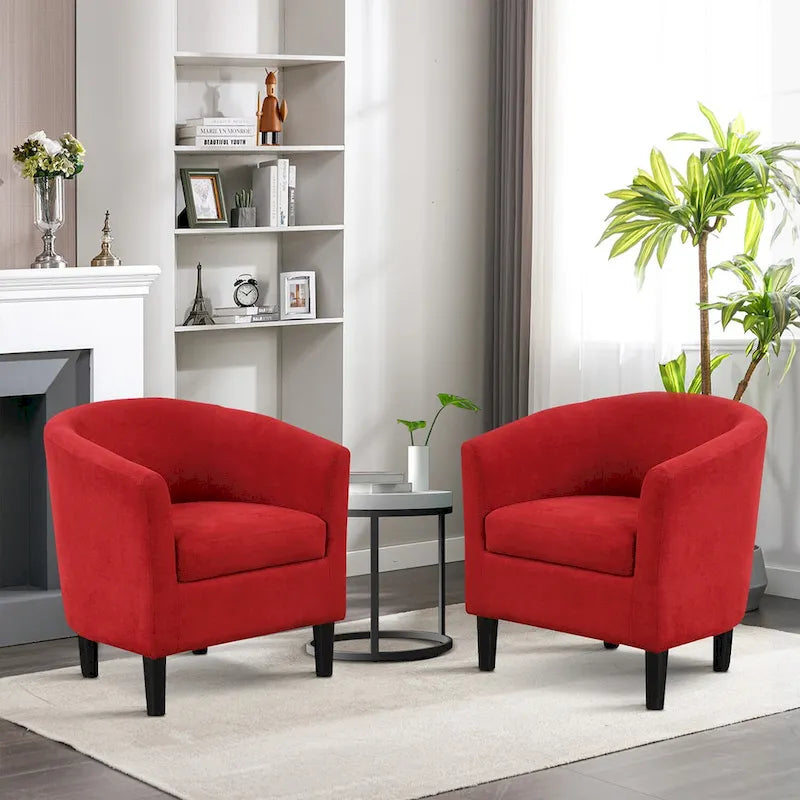 Fauteuil crapaud classique avec revêtement en tissu doux en polyester, repose-pieds inclus