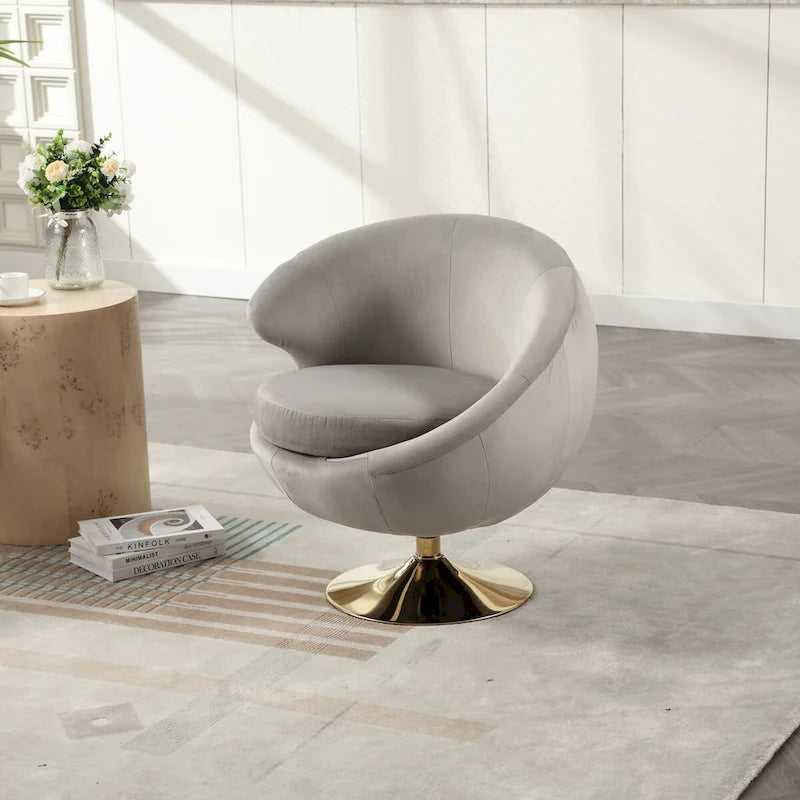 HOMEFUN Fauteuils d'appoint pivotants à 360 degrés en velours (gauche)