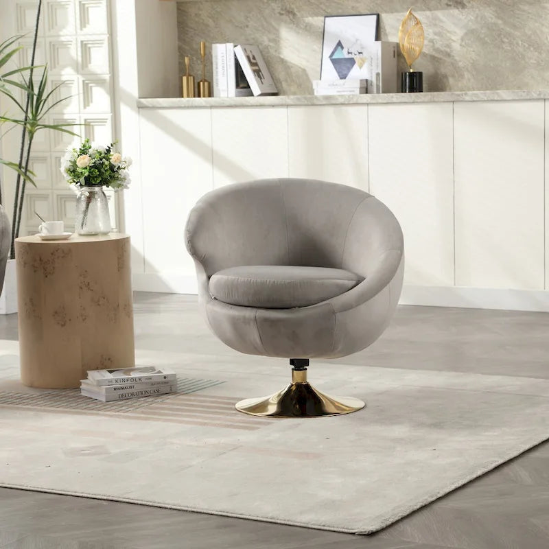 HOMEFUN Fauteuils d'appoint pivotants à 360 degrés en velours (gauche)