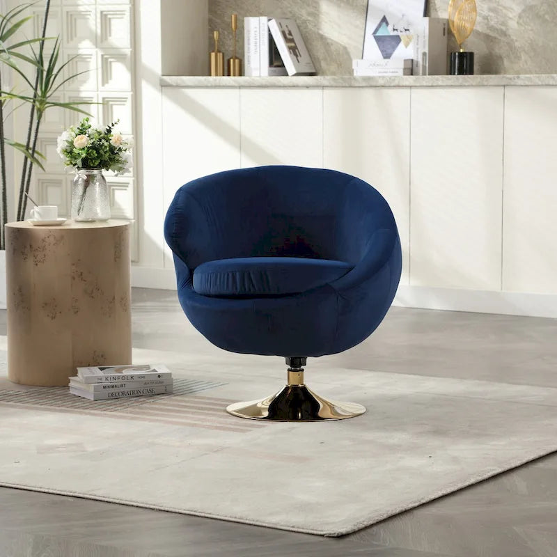 HOMEFUN Fauteuils d'appoint pivotants à 360 degrés en velours (gauche)