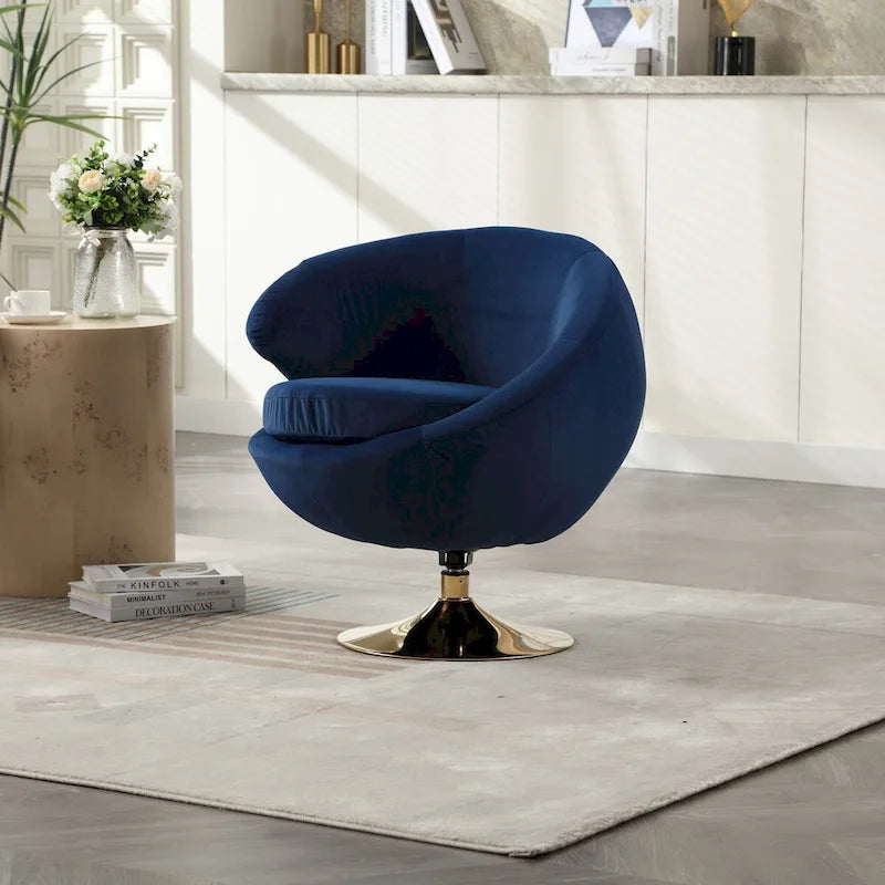 HOMEFUN Fauteuils d'appoint pivotants à 360 degrés en velours (gauche)