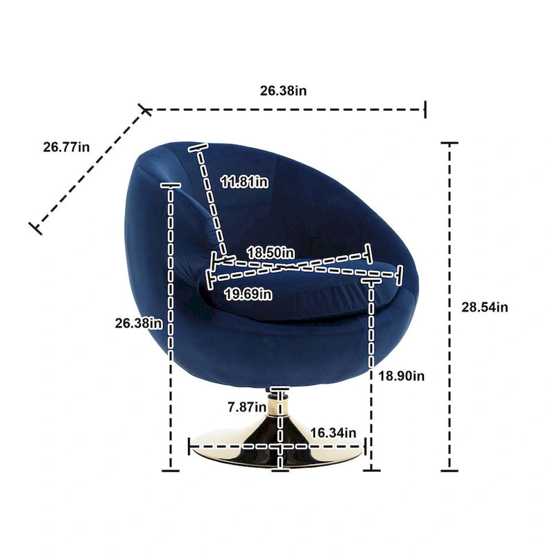 HOMEFUN Fauteuils d'appoint pivotants à 360 degrés en velours (gauche)