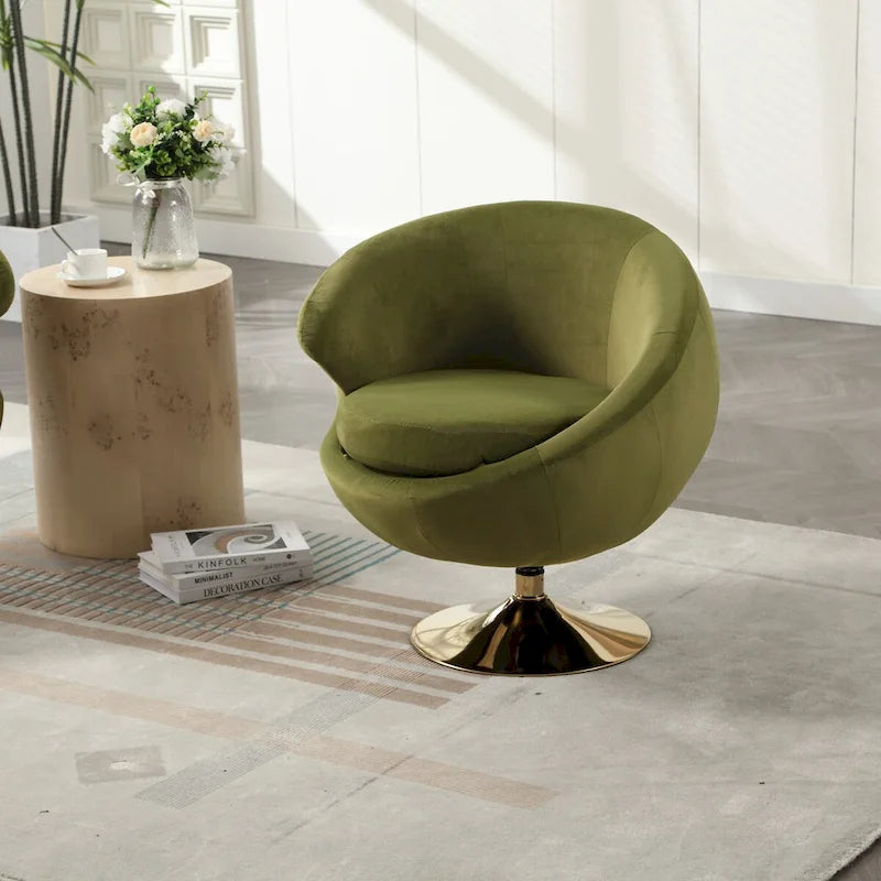 HOMEFUN Fauteuils d'appoint pivotants à 360 degrés en velours (gauche)
