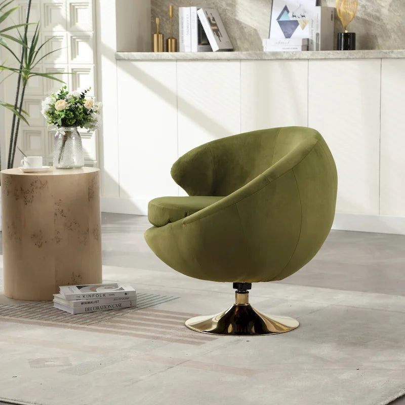 HOMEFUN Fauteuils d'appoint pivotants à 360 degrés en velours (gauche)