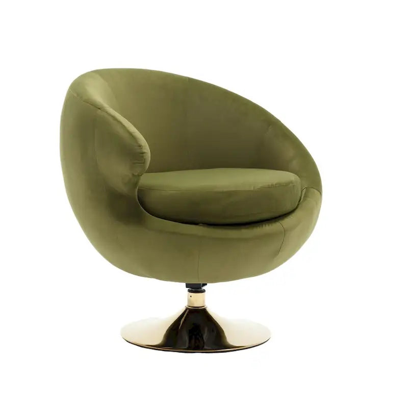 HOMEFUN Fauteuils d'appoint pivotants à 360 degrés en velours (gauche)