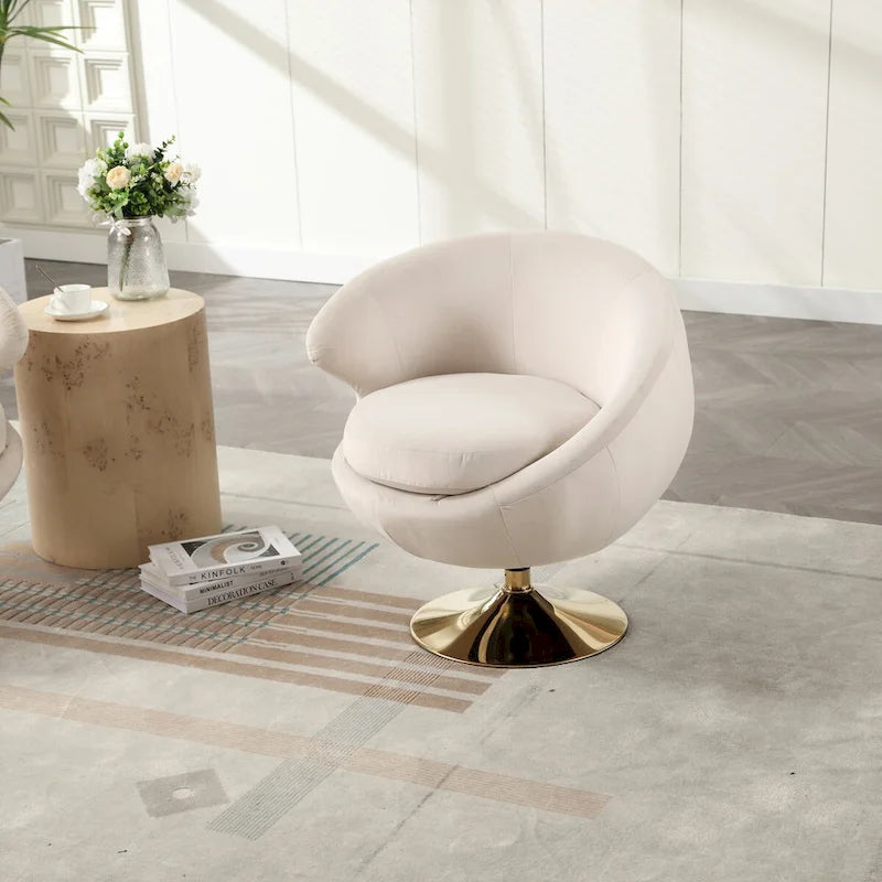 HOMEFUN Fauteuils d'appoint pivotants à 360 degrés en velours (gauche)