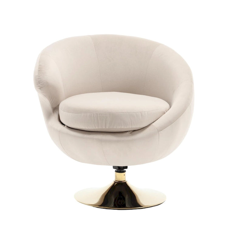 HOMEFUN Fauteuils d'appoint pivotants à 360 degrés en velours (gauche)