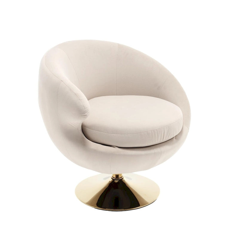 HOMEFUN Fauteuils d'appoint pivotants à 360 degrés en velours (gauche)