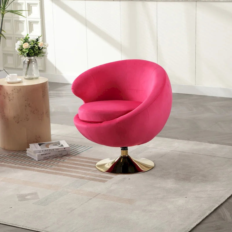 HOMEFUN Fauteuils d'appoint pivotants à 360 degrés en velours (gauche)